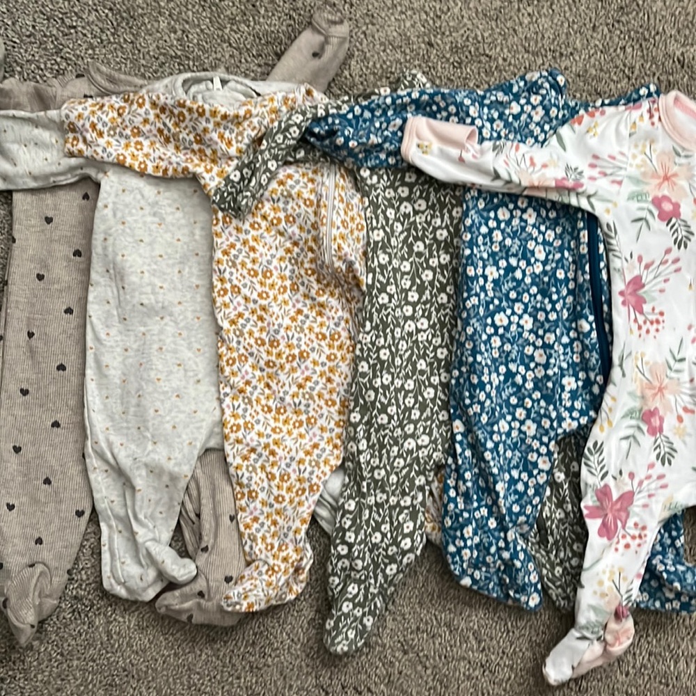 0-3 months Footed Pajamas